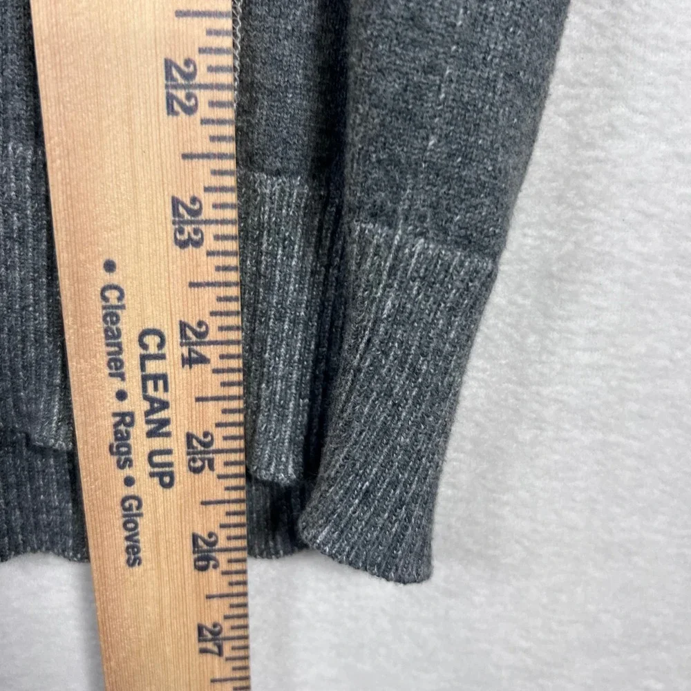 BKE Mens Quarter Zip Sweater Charcoal Gray Ribbed Cotton‎ Standard Fit Medium